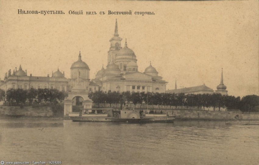 Столобный, остров (озеро Селигер). Нило-Столобенская пустынь. архивная фотография,  Фото с сайта pastvu.ru Фото 1900-1910 гг