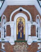 Церковь Николая Чудотворца в Атаманском посёлке, Мозаичное панно на апсиде<br>, Омск, Омск, город, Омская область