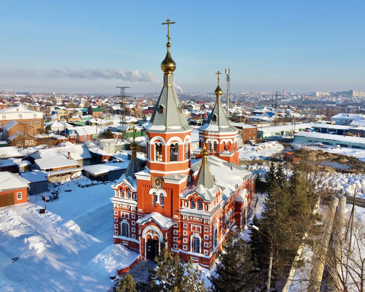 Церковь Николая Чудотворца и Игнатия Богоносца, Омск (Омск, город, Омская область). фасады, Вид с запада