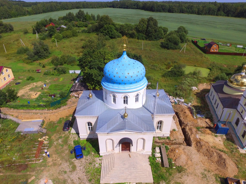 Гагино. Церковь Казанской иконы Божией Матери. общий вид в ландшафте, Вид с запада, фото с квадрокоптера.