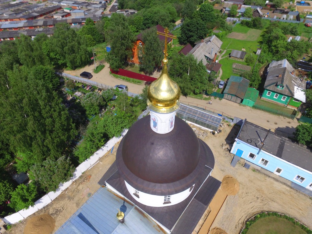 Глинково. Церковь Корсунской иконы Божией Матери. архитектурные детали, Завершение храма, фото с квадрокоптера