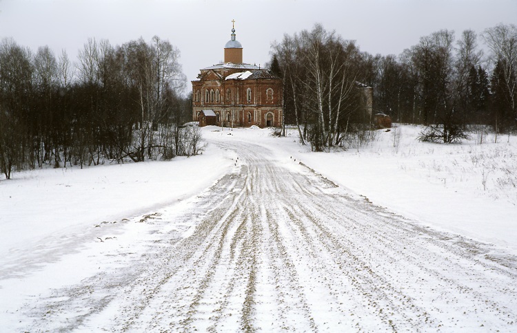 Яковлево. Церковь Димитрия Солунского. общий вид в ландшафте