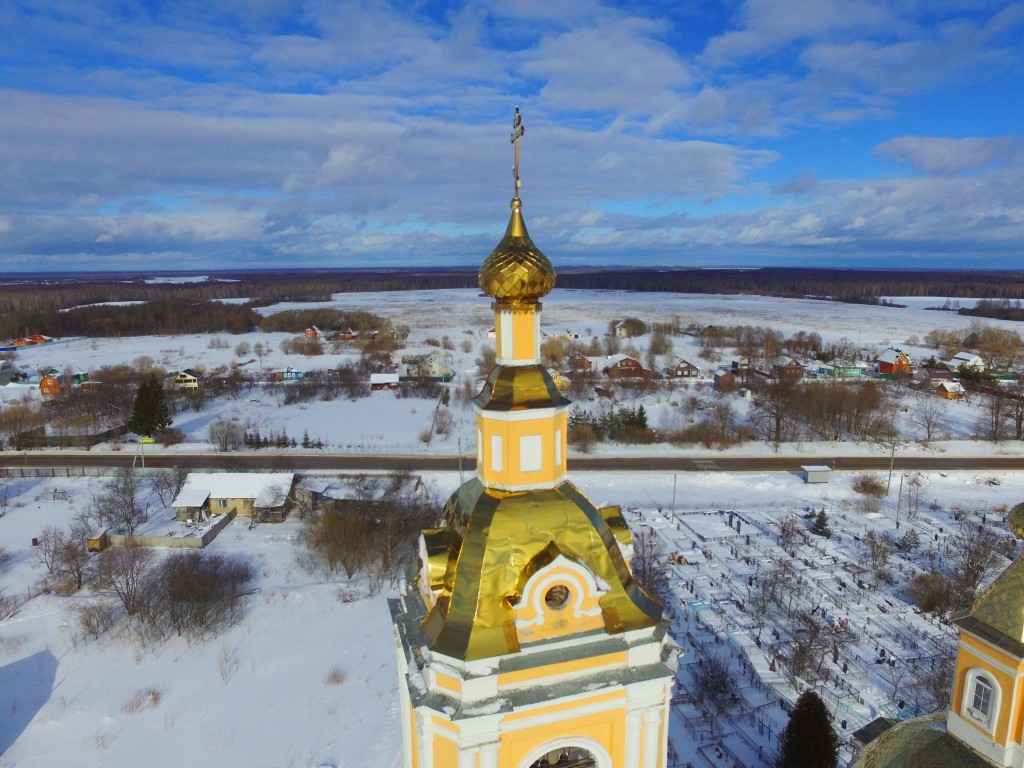 Богородское. Церковь Рождества Пресвятой Богородицы. архитектурные детали, Завершение колокольни храма, фото с квадрокоптера