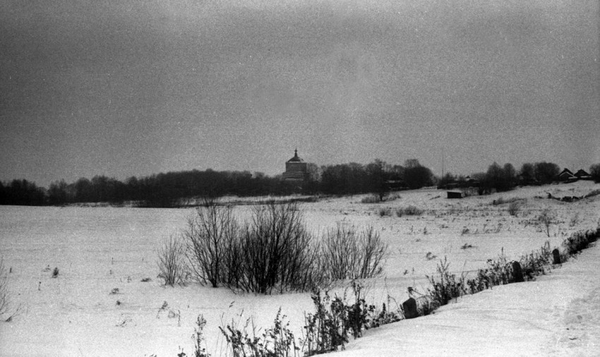 Церковь Успения Пресвятой Богородицы, Закубежье (Сергиево-Посадский городской округ, Московская область). общий вид в ландшафте, Фото: Дениса Белецкого