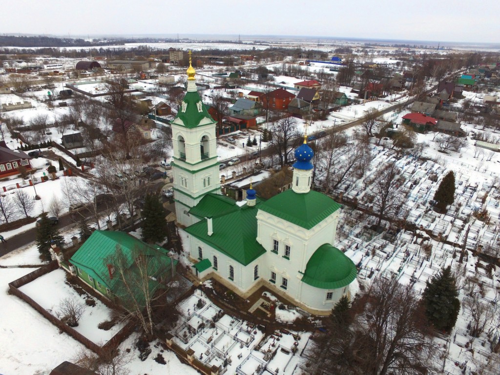 Церковь Казанской иконы Божией Матери, Шеметово (Сергиево-Посадский городской округ, Московская область). общий вид в ландшафте, Вид с юго-востока, фото с квадрокоптера