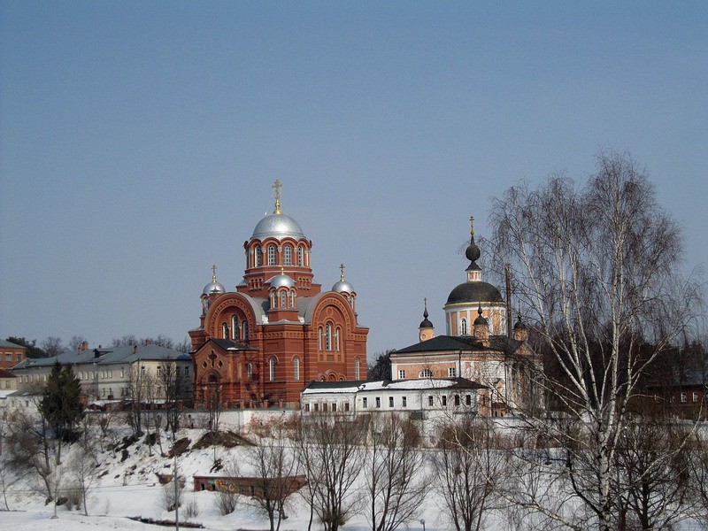 Хотьково. Покровский Хотьков монастырь. общий вид в ландшафте