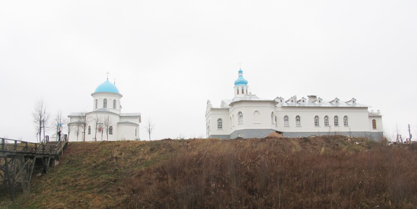 Тервеничи. Покрово-Тервенический женский монастырь. общий вид в ландшафте, Собор и Трапеза