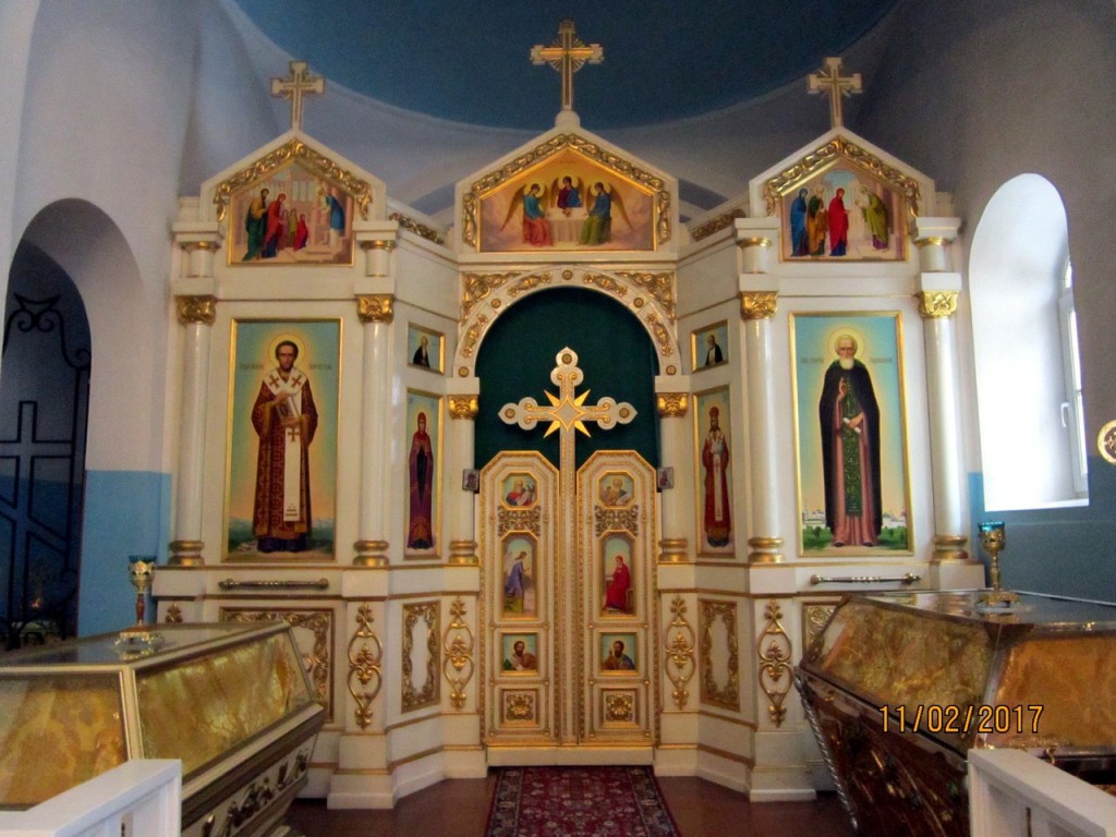 Церковь Казанской иконы Божией Матери, Зеленогорск (Санкт-Петербург, Курортный район, г. Санкт-Петербург). интерьер и убранство, Иконостас придела во имя прп. Сергия Радонежского.