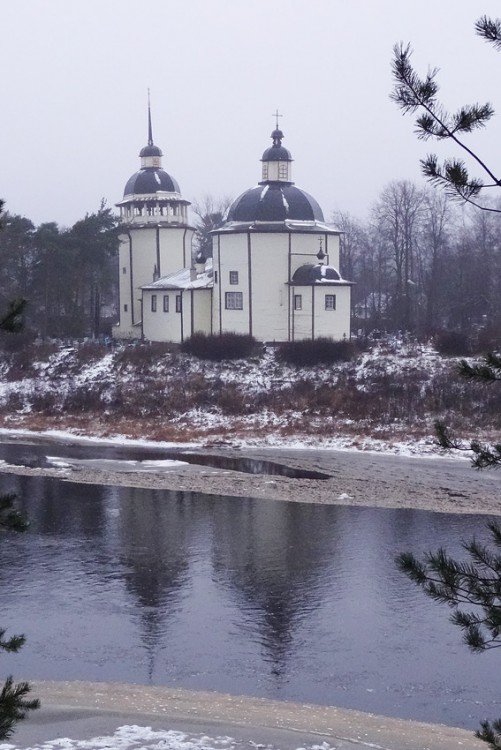 Церковь Воскресения Христова, Курпово (Важины) (Подпорожский район, Ленинградская область). общий вид в ландшафте
