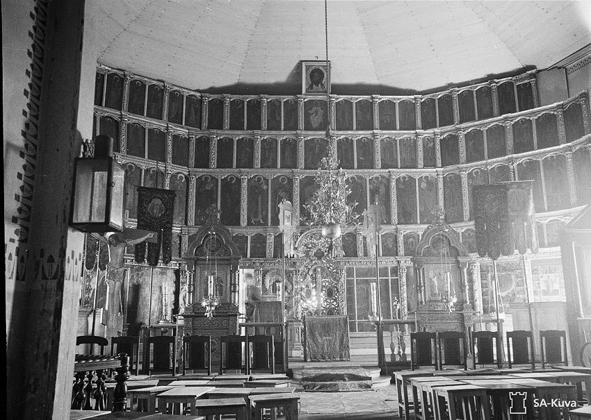 Церковь Воскресения Христова, Курпово (Важины) (Подпорожский район, Ленинградская область). архивная фотография, Фото из Архива финских вооруженных сил SA-kuva