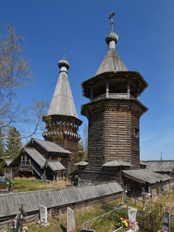 Гимрека (Гиморецкий погост). Церковь Рождества Пресвятой Богородицы. фасады, Вид на ансамбль с юго-запада