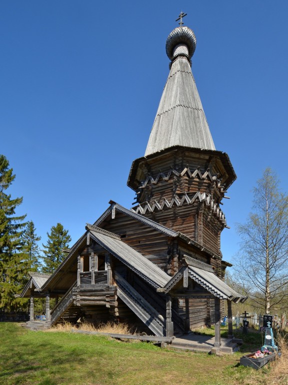 Гимрека (Гиморецкий погост). Церковь Рождества Пресвятой Богородицы. фасады, Вид на храм с юго-запада