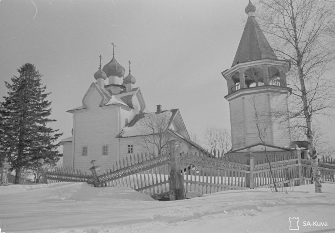 Церковь Димитрия Солунского, Щелейки (Подпорожский район, Ленинградская область). архивная фотография, 1942 г. Фото из Архива финских вооруженных сил «SA-kuva», http://sa-kuva.fi