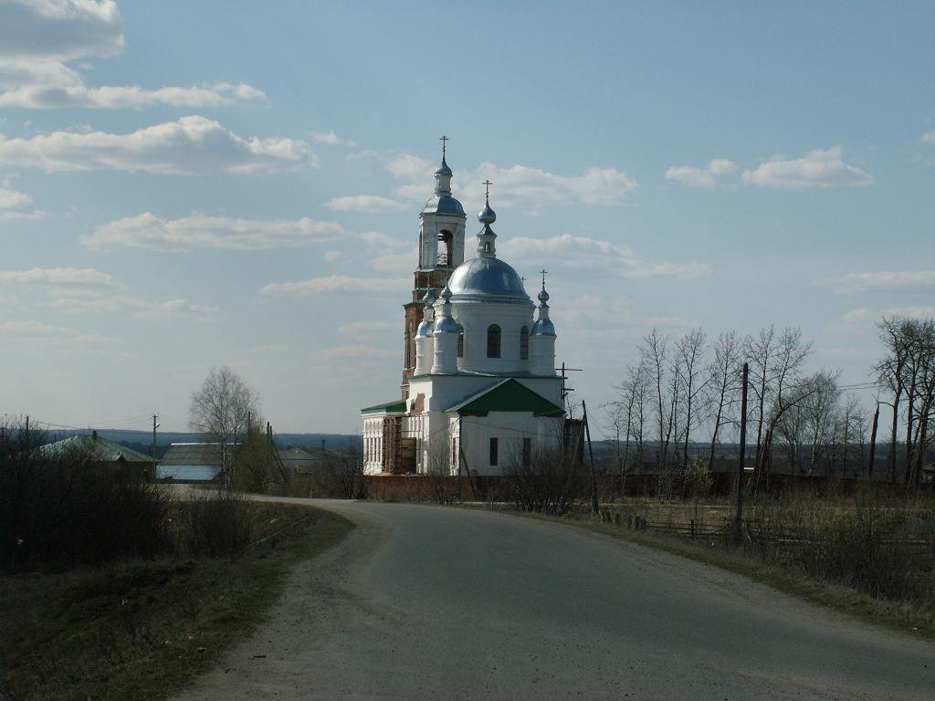 Церковь Покрова Пресвятой Богородицы, Ножкино (Чухломский район, Костромская область). общий вид в ландшафте