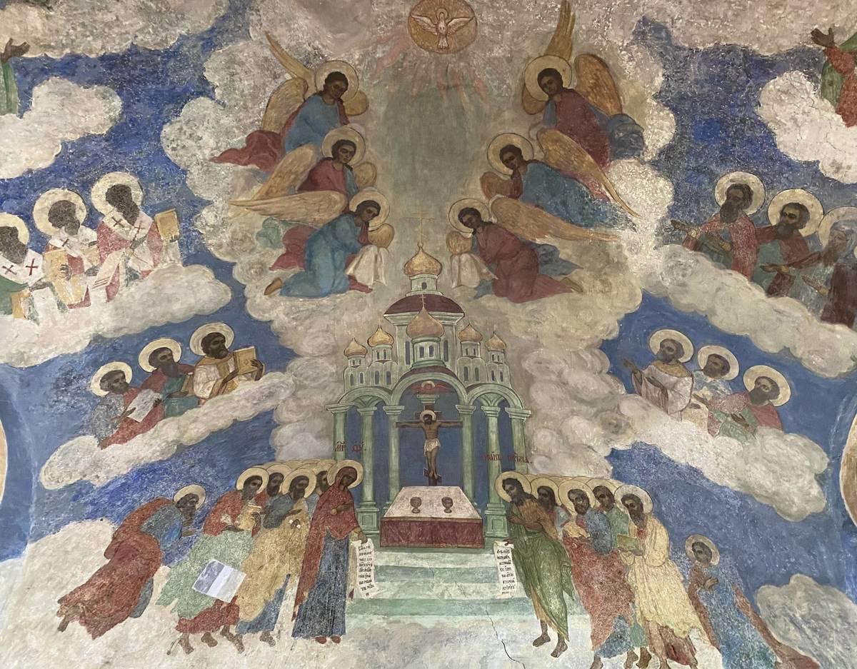 Роспись апсиды, интерьер и убранство. Церковь Владимирской иконы Божией Матери, Нерехта (Нерехтский район, Костромская область)