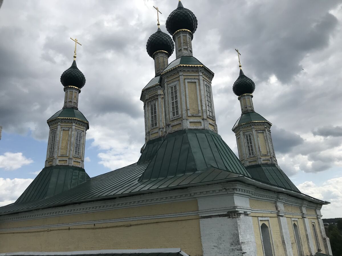 Собор Рождества Пресвятой Богородицы, Солигалич (Солигаличский район, Костромская область). архитектурные детали, Вид с колокольни на главы собора