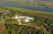 Варлаамо-Хутынский Спасо-Преображенский женский монастырь, вид сверху<br>, Хутынь, Новгородский район, Новгородская область