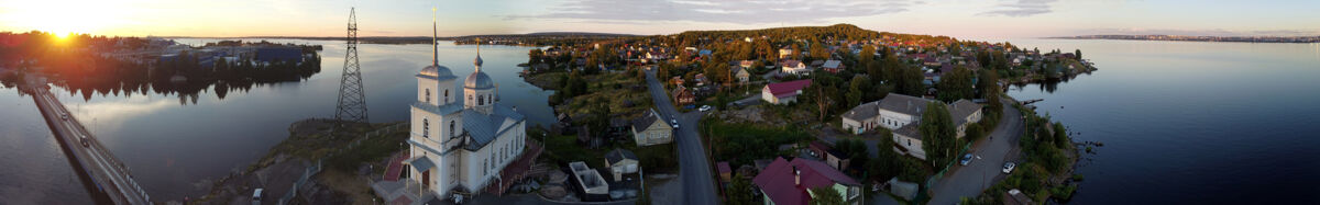 Церковь Сретения Господня, Соломенное (Петрозаводск, город, Республика Карелия). общий вид в ландшафте