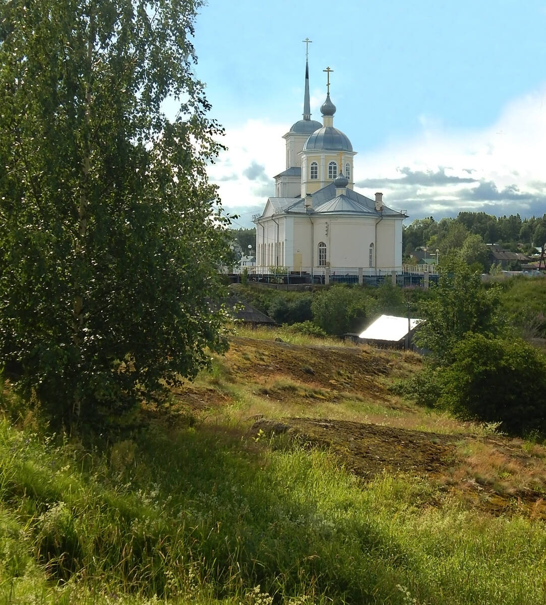 Церковь Сретения Господня, Соломенное (Петрозаводск, город, Республика Карелия). общий вид в ландшафте