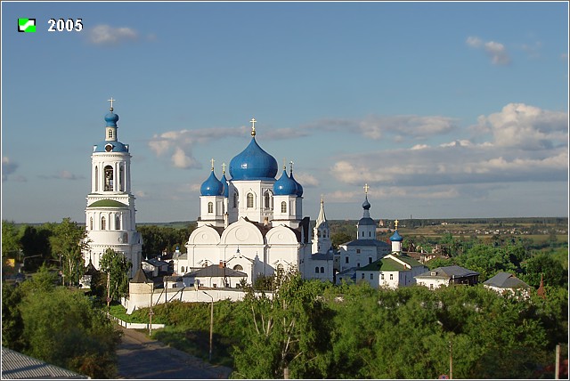 Боголюбово. Боголюбский женский монастырь. общий вид в ландшафте, Панорама монастыря с запада
