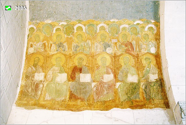 Собор Димитрия Солунского, Владимир (Владимир, город, Владимирская область). интерьер и убранство, Фрески на северном скате центрального свода под хорами в интерьере XIIв.