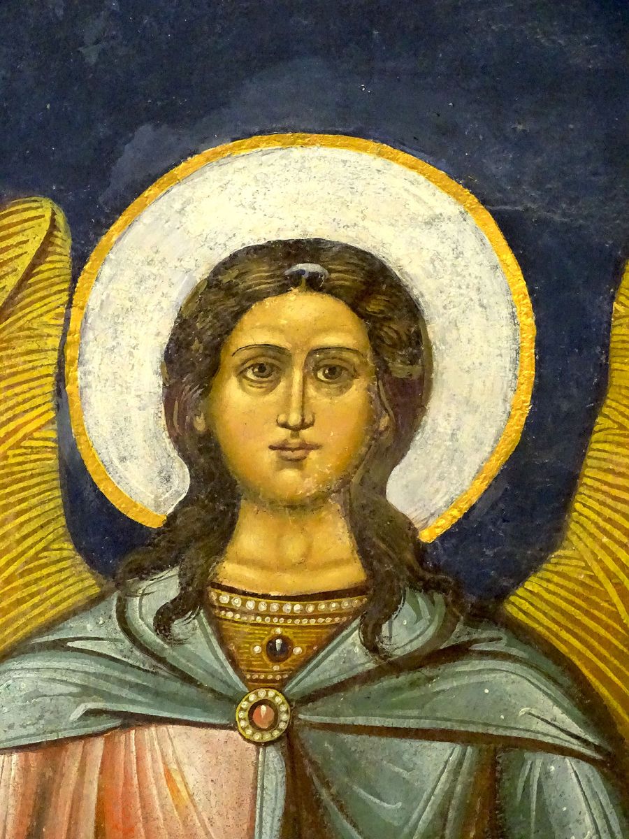 Борисоглебский монастырь. Церковь Бориса и Глеба, Кидекша (Суздальский район, Владимирская область). интерьер и убранство, Фрагмент росписи: Архангел Гавриил