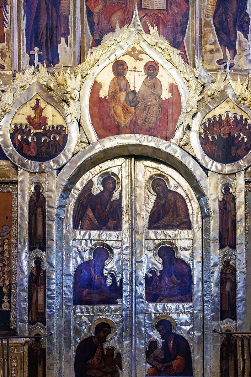 Царские врата иконостаса Рождественского собора , интерьер и убранство. Собор Рождества Пресвятой Богородицы, Суздаль (Суздальский район, Владимирская область)