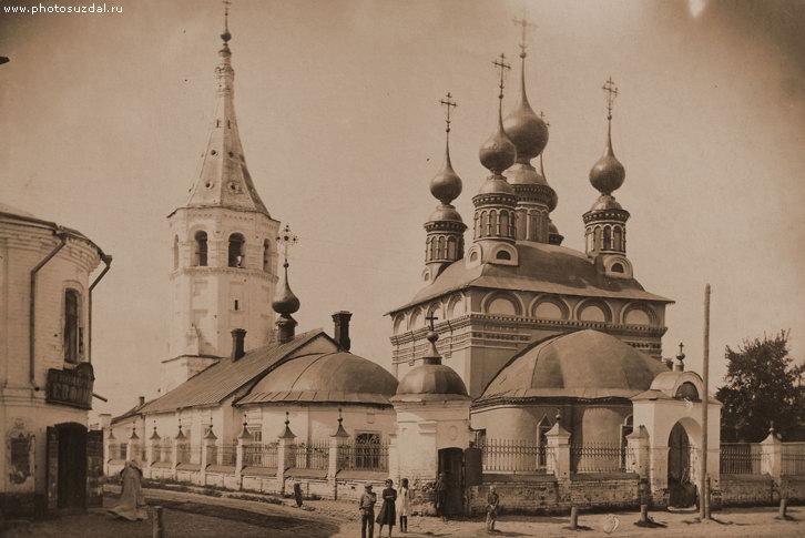 Храмовый комплекс. Церкви Лазаря Четверодневного  и  Антипы Пергамского, Суздаль (Суздальский район, Владимирская область). архивная фотография,  Фото с сайта photosuzdal.ru Фото с начала 20-го века.