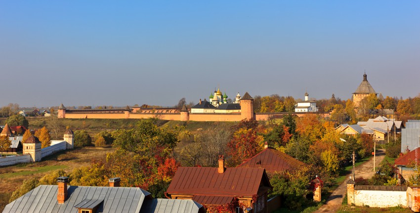 Суздаль. Спасо-Евфимиевский монастырь. общий вид в ландшафте, Панорама