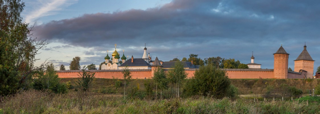 Суздаль. Спасо-Евфимиевский монастырь. общий вид в ландшафте, Панорама с юго+запада