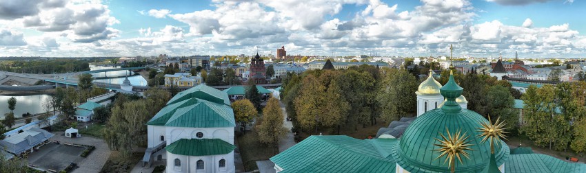 Спасо-Преображенский монастырь, Ярославль (Ярославль, город, Ярославская область). дополнительная информация, панорама со звонницы