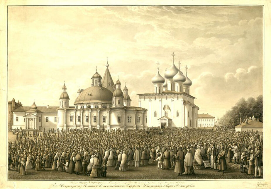 Собор Воскресения Христова, Вологда (Вологда, город, Вологодская область). графика, Ушаков А.И. Гравюра 