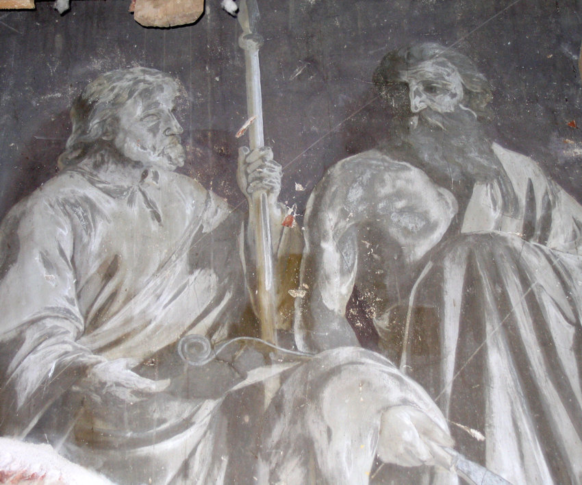Церковь Михаила Архангела, Архангельское (Сокольский район, Вологодская область). интерьер и убранство, Фрески Тюрина.