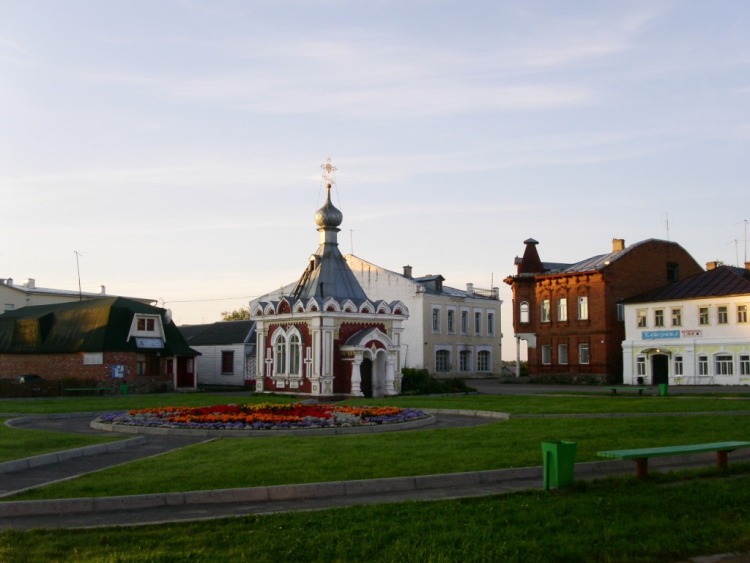Часовня Николая Чудотворца, Устье (Усть-Кубинский район, Вологодская область). общий вид в ландшафте, вид с северо-запада