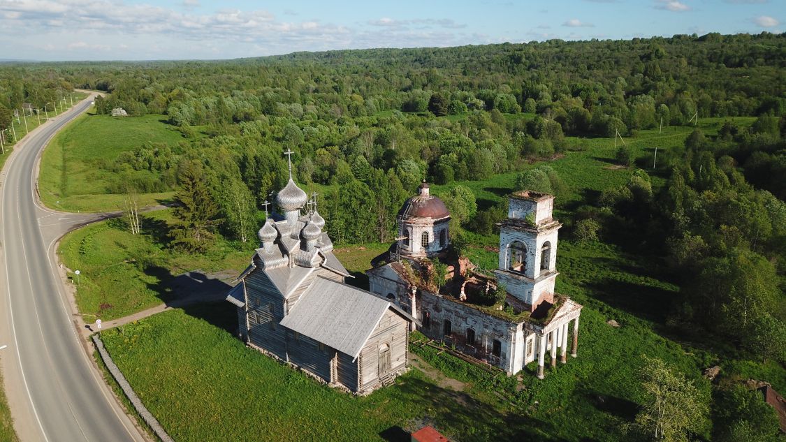 Палтога. Храмовый комплекс Палтогского погоста. общий вид в ландшафте