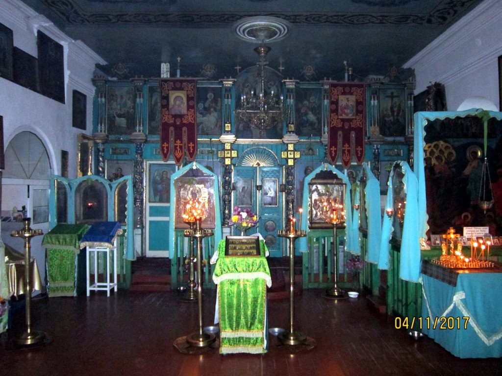 Церковь Георгия Победоносца, Федоровщина (Погост Камно) (Псковский район, Псковская область). интерьер и убранство, Иконостас придела в честь прп. Никандра Псковского.