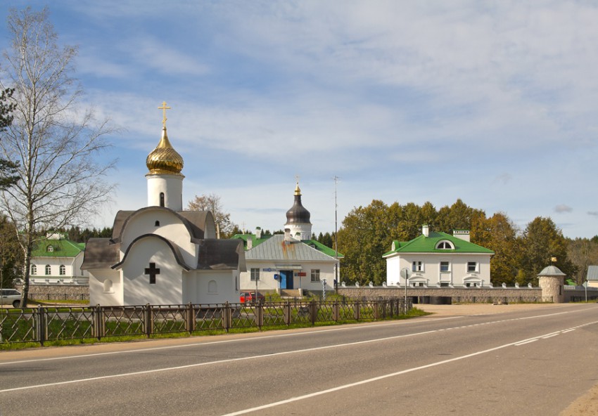 Елизарово. Спасо-Елеазаровский женский монастырь. общий вид в ландшафте