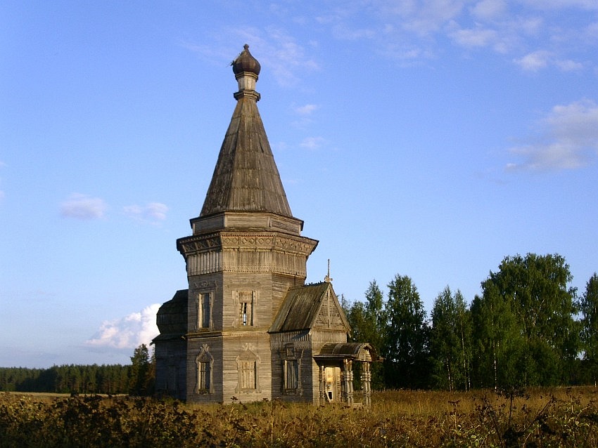 Красная Ляга, урочище. Сретено-Михайловская церковь. фасады, вид с северо-запада