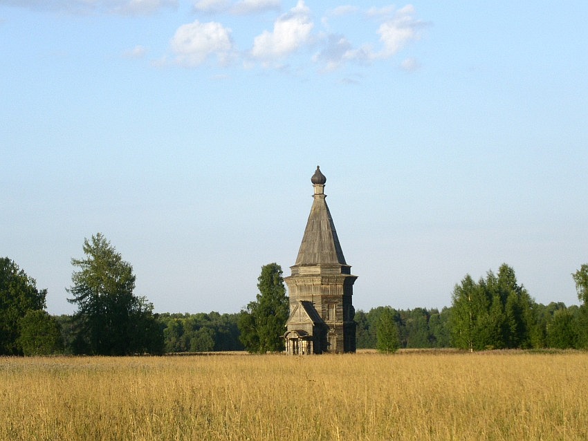 Сретено-Михайловская церковь, Красная Ляга, урочище (Каргопольский район, Архангельская область). общий вид в ландшафте