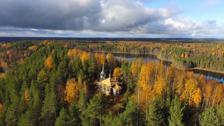 Церковь Александра Свирского, Масельга (Каргопольский район, Архангельская область). общий вид в ландшафте