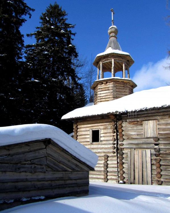 Церковь Георгия Победоносца, Порженский погост, урочище (Плесецкий район, Архангельская область). фасады, фрагмент южного фасада