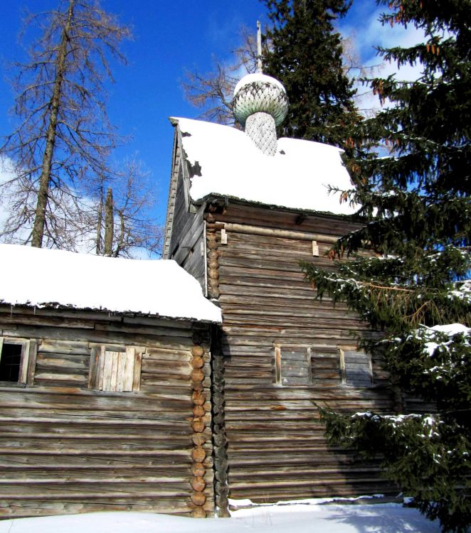 Порженский погост, урочище. Церковь Георгия Победоносца. документальные фотографии, основной объем, южный фасад