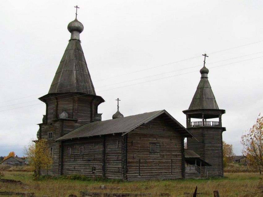 Церковь Иоанна Златоуста на Саунинском погосте, Заляжье (Саунино) (Каргопольский район, Архангельская область). фасады, вид с северо-запада