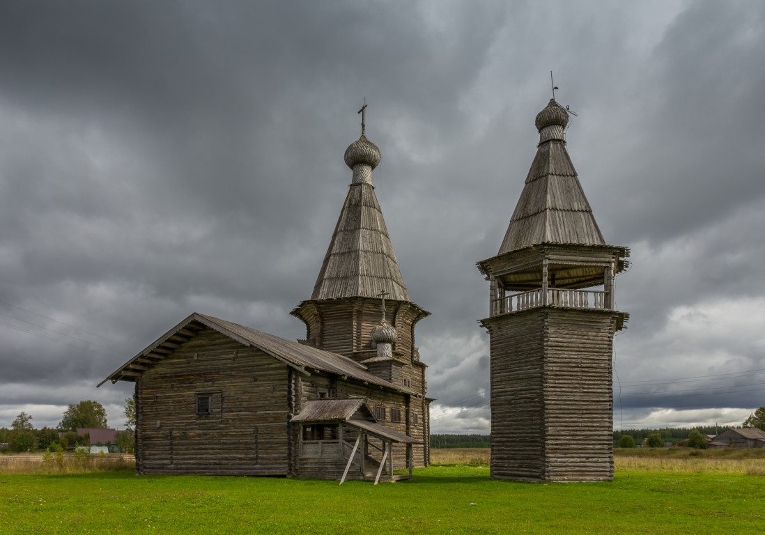 Церковь Иоанна Златоуста на Саунинском погосте, Заляжье (Саунино) (Каргопольский район, Архангельская область). фасады, Вид с запада