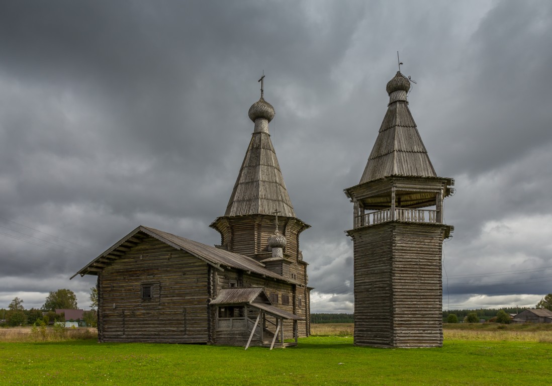 Заляжье (Саунино). Церковь Иоанна Златоуста на Саунинском погосте. фасады, Вид с запада