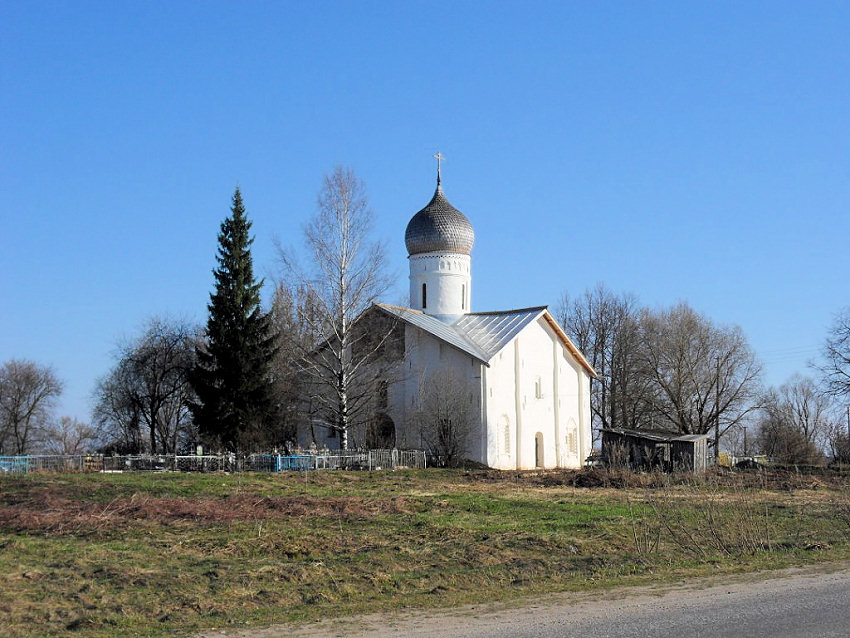 Церковь Благовещения Пресвятой Богородицы в Аркажах, Великий Новгород (Великий Новгород, город, Новгородская область). общий вид в ландшафте