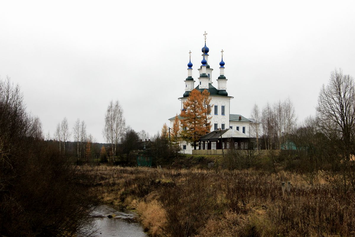 Церковь Троицы Живоначальной на Зелене, Тотьма (Тотемский район, Вологодская область). общий вид в ландшафте