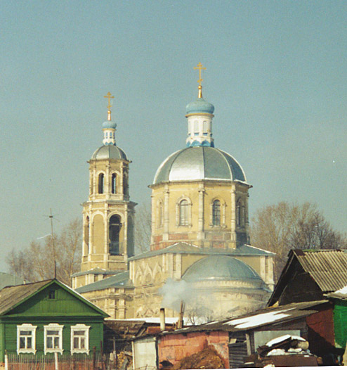 Виноградово (Алешино). Церковь Космы и Дамиана. общий вид в ландшафте