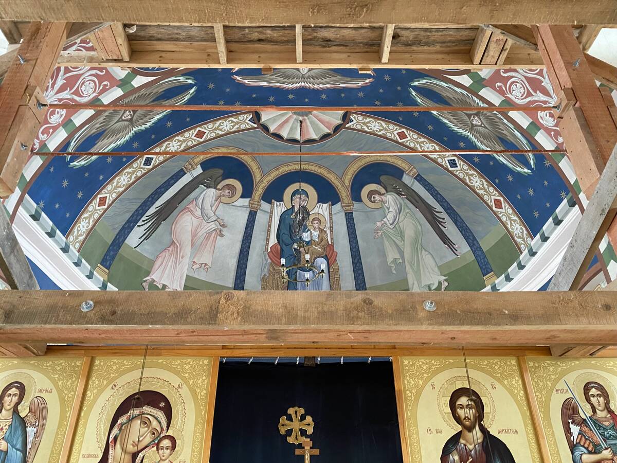 Церковь Илии Пророка (каменная), Петровское (Воскресенский городской округ, Московская область). интерьер и убранство, Роспись апсиды
