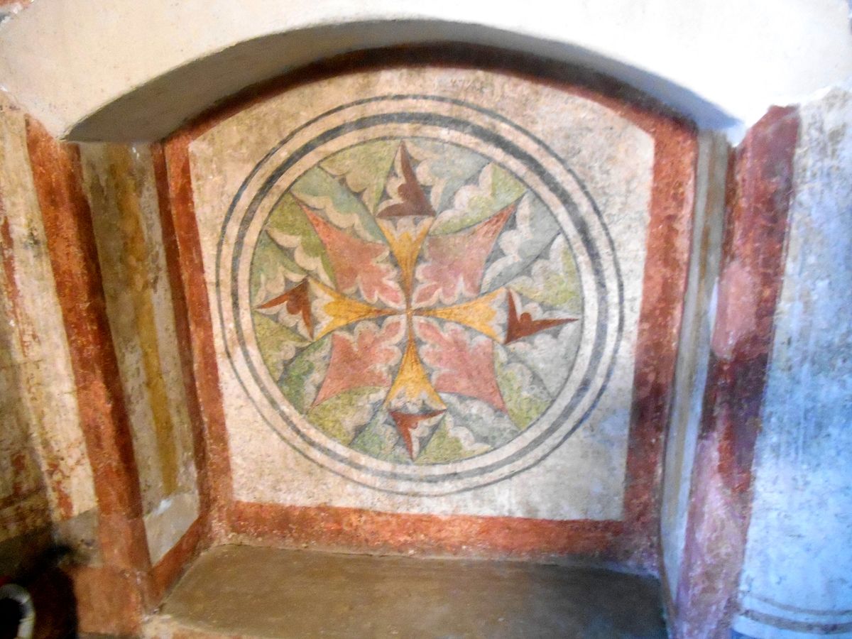 Орнамент. Фреска XV в., интерьер и убранство. Кремль. Церковь Сергия Радонежского с Евфимиевской часозвоней, Великий Новгород (Великий Новгород, город, Новгородская область)